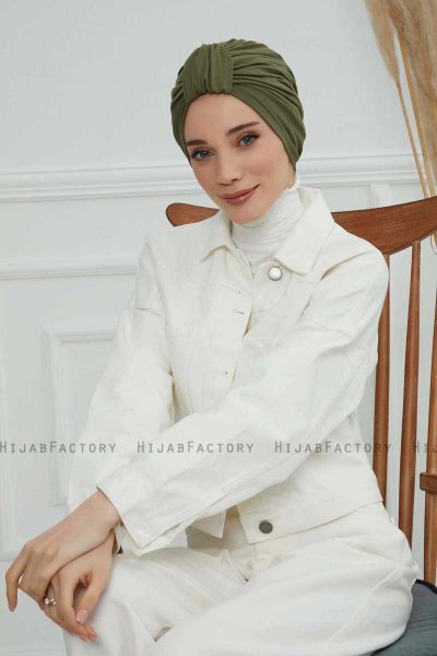 Laura - Khaki Bomuld Turban