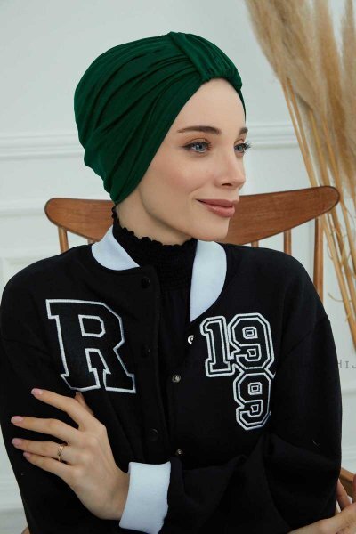 Laura - Mørkegrøn Bomuld Turban