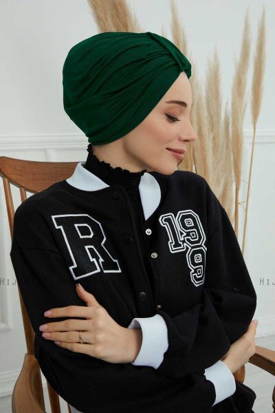 Laura - Mørkegrøn Bomuld Turban