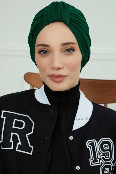 Laura - Mørkegrøn Bomuld Turban