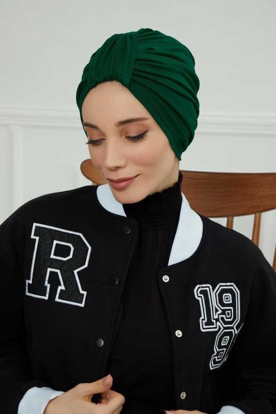 Laura - Mørkegrøn Bomuld Turban
