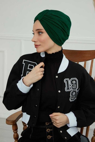 Laura - Mørkegrøn Bomuld Turban