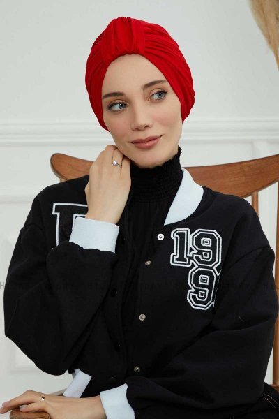Laura - Rød Bomuld Turban