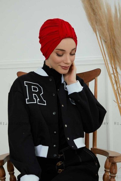 Laura - Rød Bomuld Turban