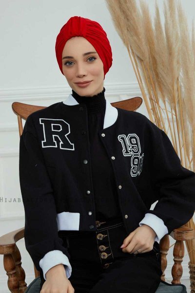 Laura - Rød Bomuld Turban