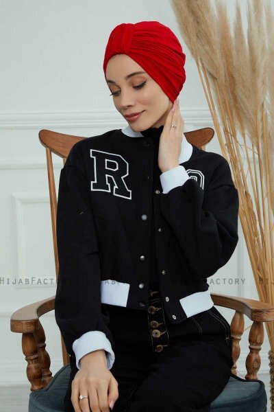 Laura - Rød Bomuld Turban