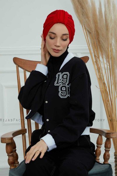 Laura - Rød Bomuld Turban