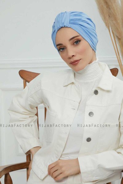 Laura - Sky Blue Bomuld Turban