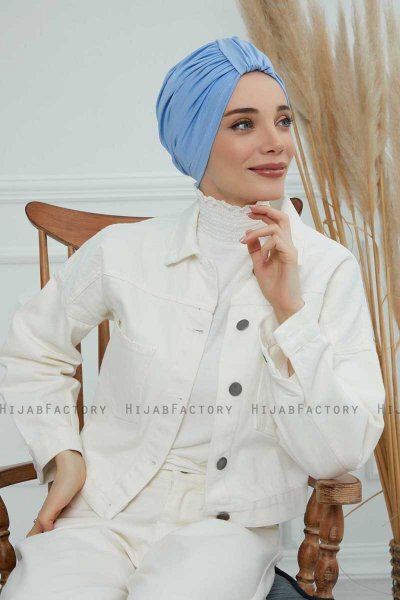 Laura - Sky Blue Bomuld Turban