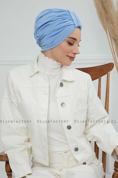 Laura - Sky Blue Bomuld Turban