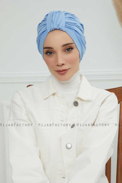 Laura - Sky Blue Bomuld Turban
