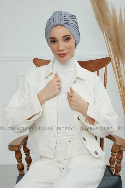 Laura - Lysegrå Bomuld Turban