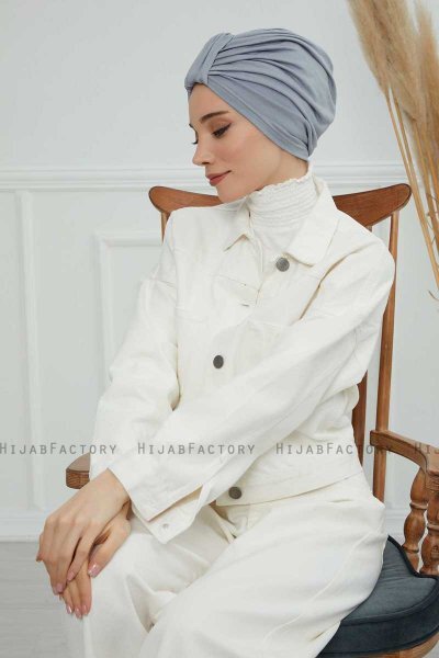 Laura - Lysegrå Bomuld Turban