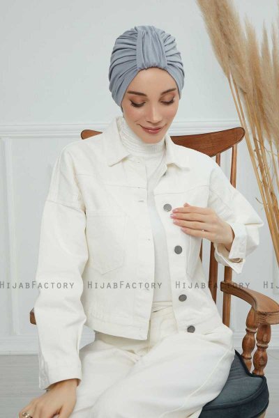 Laura - Lysegrå Bomuld Turban