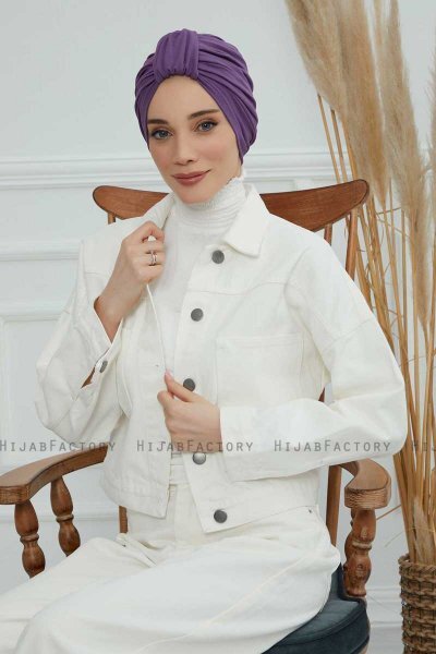 Laura - Violet Bomuld Turban