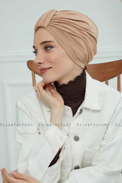 Laura - Sand Bomuld Turban