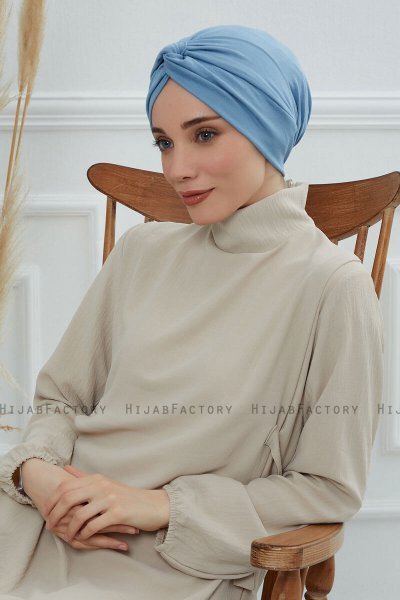 Astrid - Sky Blue Bomuld Turban