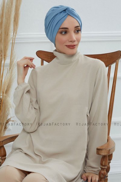 Astrid - Sky Blue Bomuld Turban