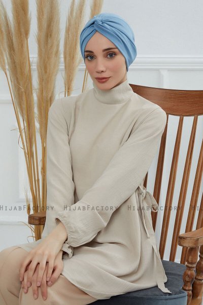 Astrid - Sky Blue Bomuld Turban