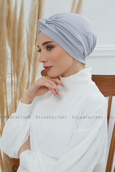 Astrid - Lysegrå Bomuld Turban