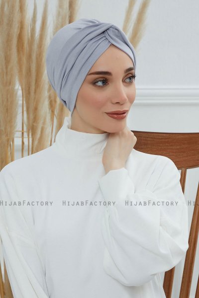 Astrid - Lysegrå Bomuld Turban