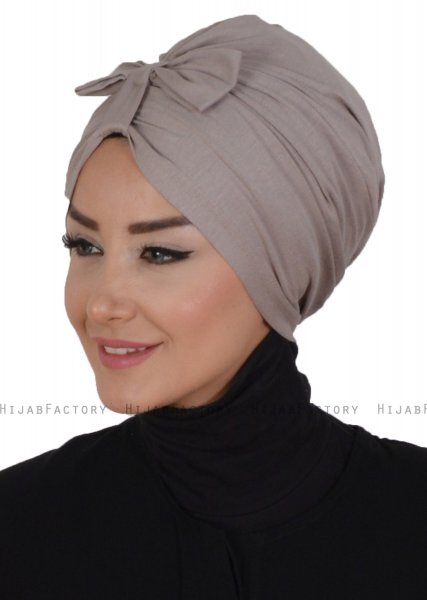 Agnes - Taupe Bomuld Turban - Ayse Turban