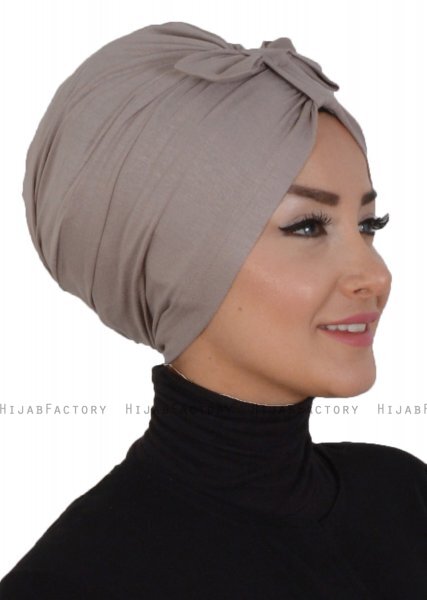 Agnes - Taupe Bomuld Turban - Ayse Turban