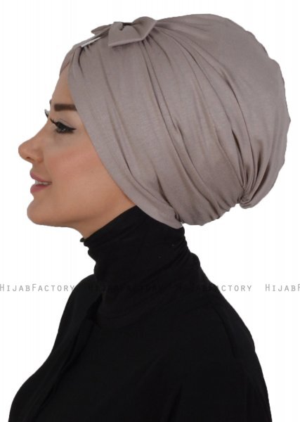 Agnes - Taupe Bomuld Turban - Ayse Turban