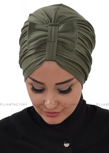 Agnes - Khaki Bomuld Turban - Ayse Turban