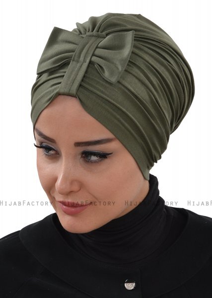 Agnes - Khaki Bomuld Turban - Ayse Turban