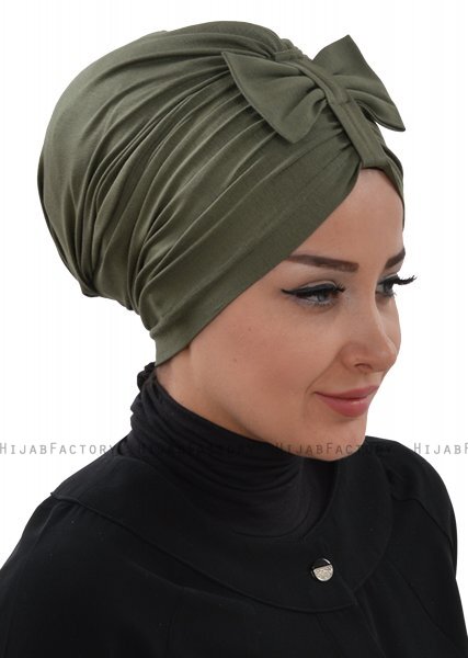 Agnes - Khaki Bomuld Turban - Ayse Turban