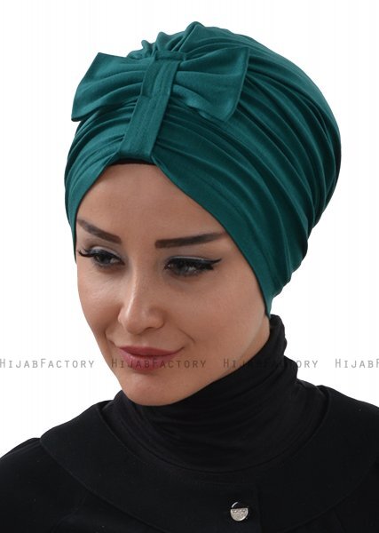 Agnes - Mørkegrøn Bomuld Turban - Ayse Turban
