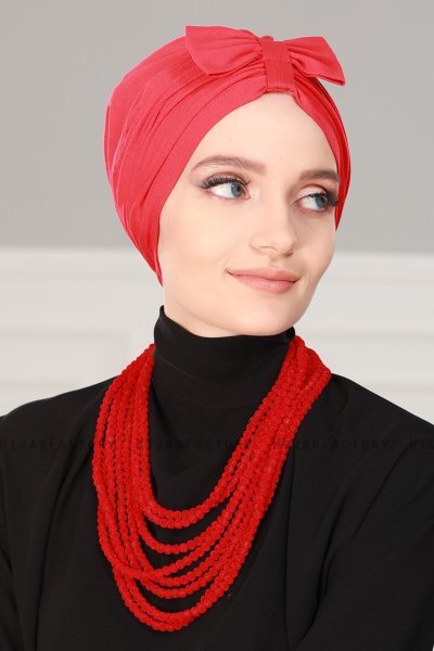 Agnes - Rød Bomuld Turban - Ayse Turban