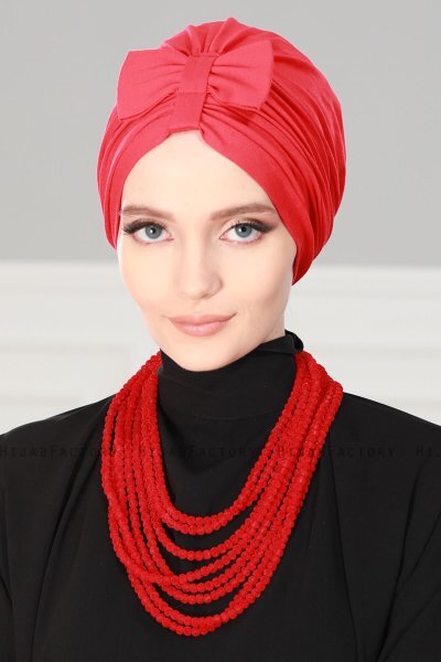 Agnes - Rød Bomuld Turban - Ayse Turban