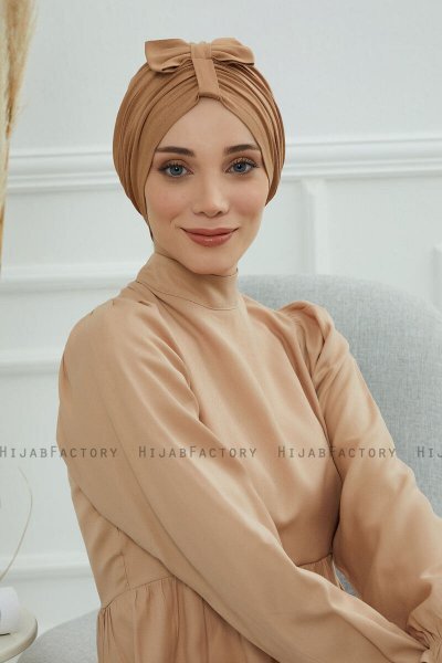 Agnes - Lysebrun Bomuld Turban