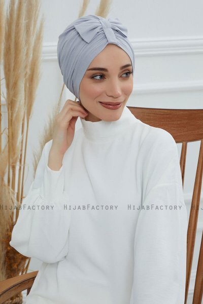 Agnes - Lysegrå Bomuld Turban
