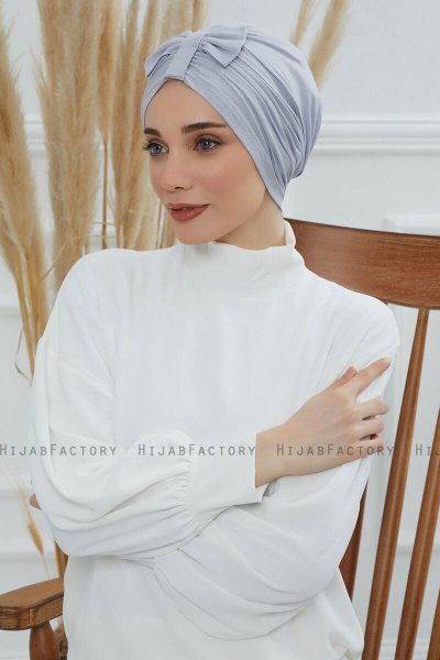 Agnes - Lysegrå Bomuld Turban