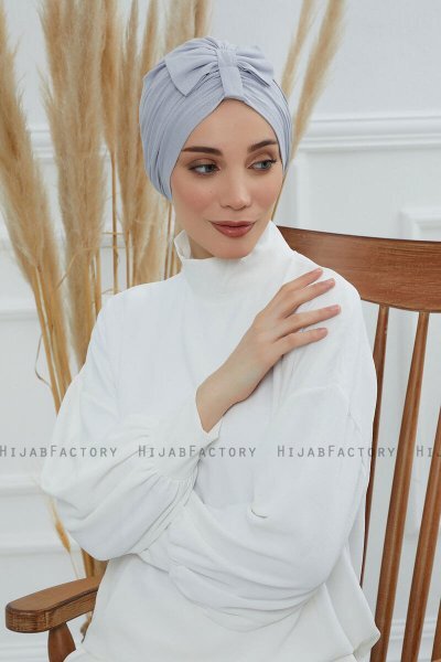 Agnes - Lysegrå Bomuld Turban