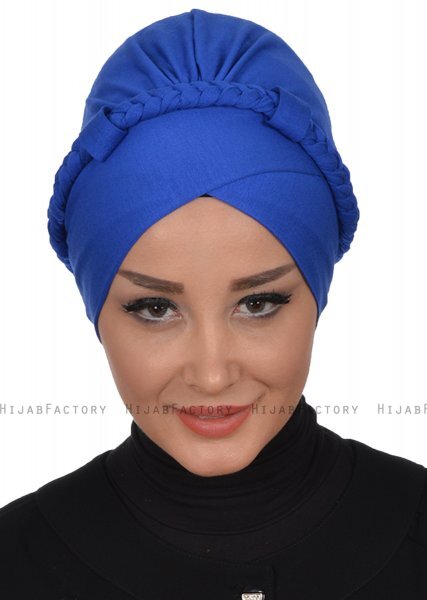 Olivia - Blå Bomuld Turban - Ayse Turban