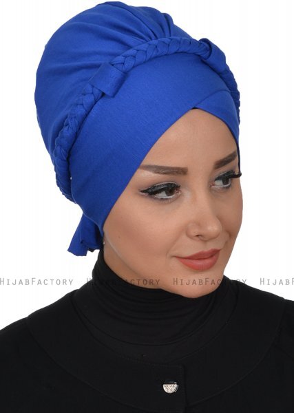 Olivia - Blå Bomuld Turban - Ayse Turban