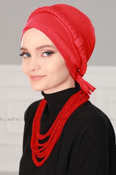 Olivia - Rød Bomuld Turban - Ayse Turban