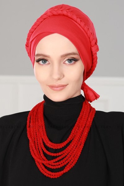 Olivia - Rød Bomuld Turban - Ayse Turban