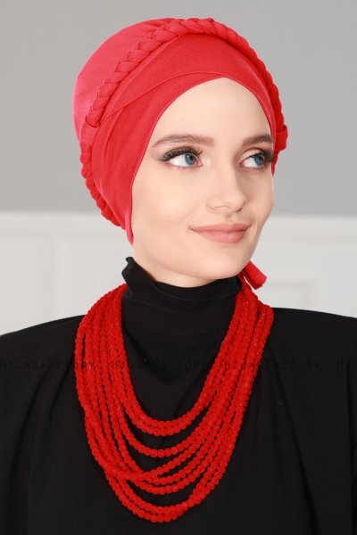 Olivia - Rød Bomuld Turban - Ayse Turban