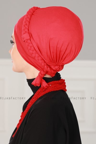 Olivia - Rød Bomuld Turban - Ayse Turban