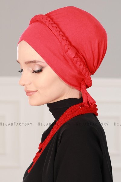 Olivia - Rød Bomuld Turban - Ayse Turban