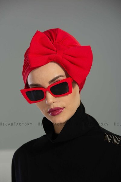 Julia - Rød Bomuld Turban - Ayse Turban