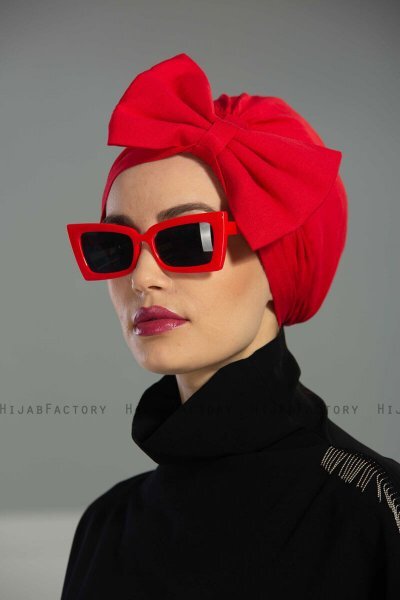 Julia - Rød Bomuld Turban - Ayse Turban