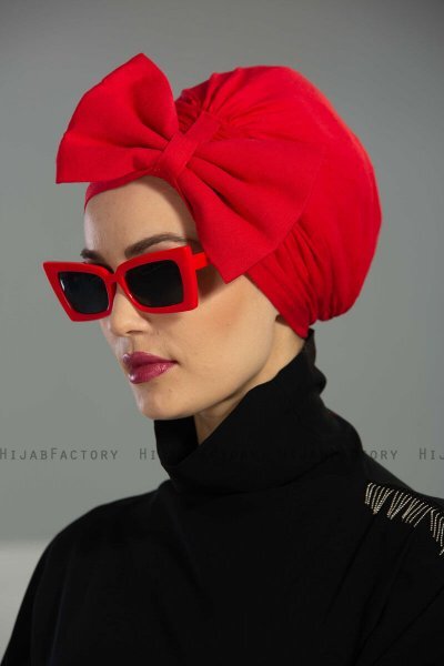 Julia - Rød Bomuld Turban - Ayse Turban
