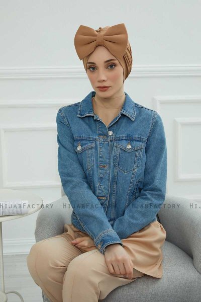 Julia - Lysebrun Bomuld Turban