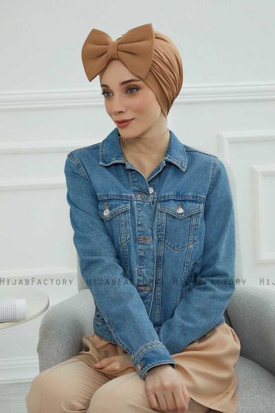 Julia - Lysebrun Bomuld Turban